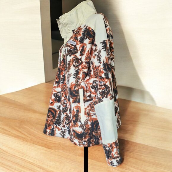 COLUMBIA ( 3X ) BENTON SPRINGS Fleece/Off White Cropped Pullover - Picture 3 of 8